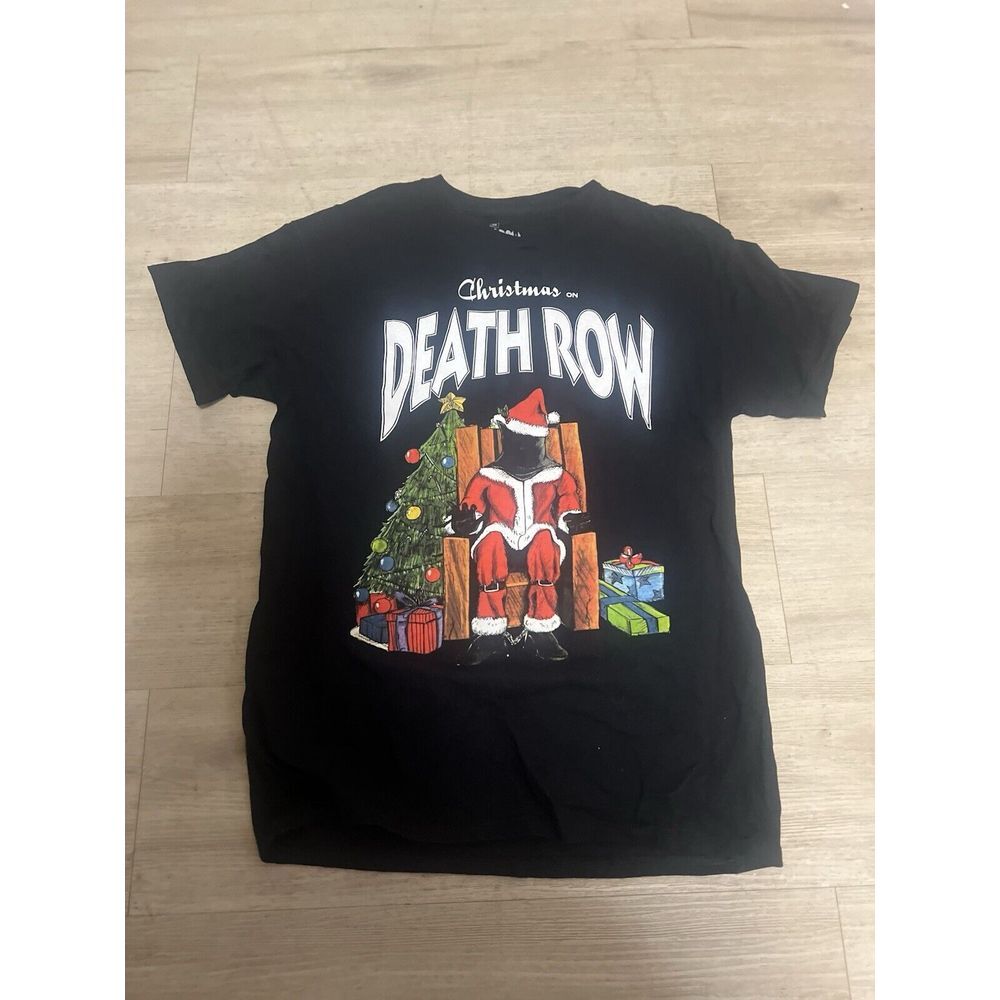 Christmas‎ On Death Row Records Shirt Black Size Medium Los Angeles Holiday